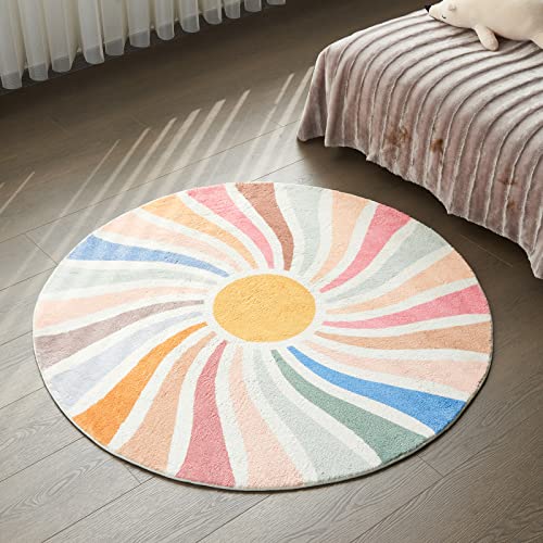 Tapete Redondo Boho 47" Multicolor Ultra Suave Lavable miniatura 1
