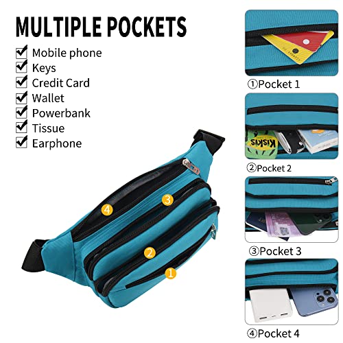 IHIGOGOFA Bumbags Waist Fanny Pack Fashion Bum Bag with 65cm Extended Belt for Dog Walking Climbing Hiking Travel Cycling Girls Ladies Men Women - Image 2