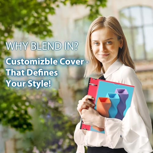 Image of WOT I 1 Inch Telescoping 3 Ring Binder 4 Pack, Expandable Flexible Binder with Customizable Front Cover & Clear Catalog Pocket, Holds 8.5 inchx11 inch Paper, Assorted Colors, School Office Supplies