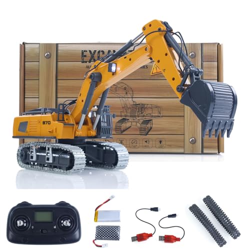 TOUCAN RC HOBBY 1:50 RC-Bagger K970 Baumaschine Fernsteuerung Elektrischer Hebebagger Metallschaufel Ketten Licht Sound RTR Akku