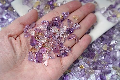 Image of ZenQ 1 lb Crystal Chips, Tumbled Stone Chips for Crafts | Polished, Undrilled Gemstones for Resin Art, Vase Filler, Plant Decor, Candle Making, and DIY Projects