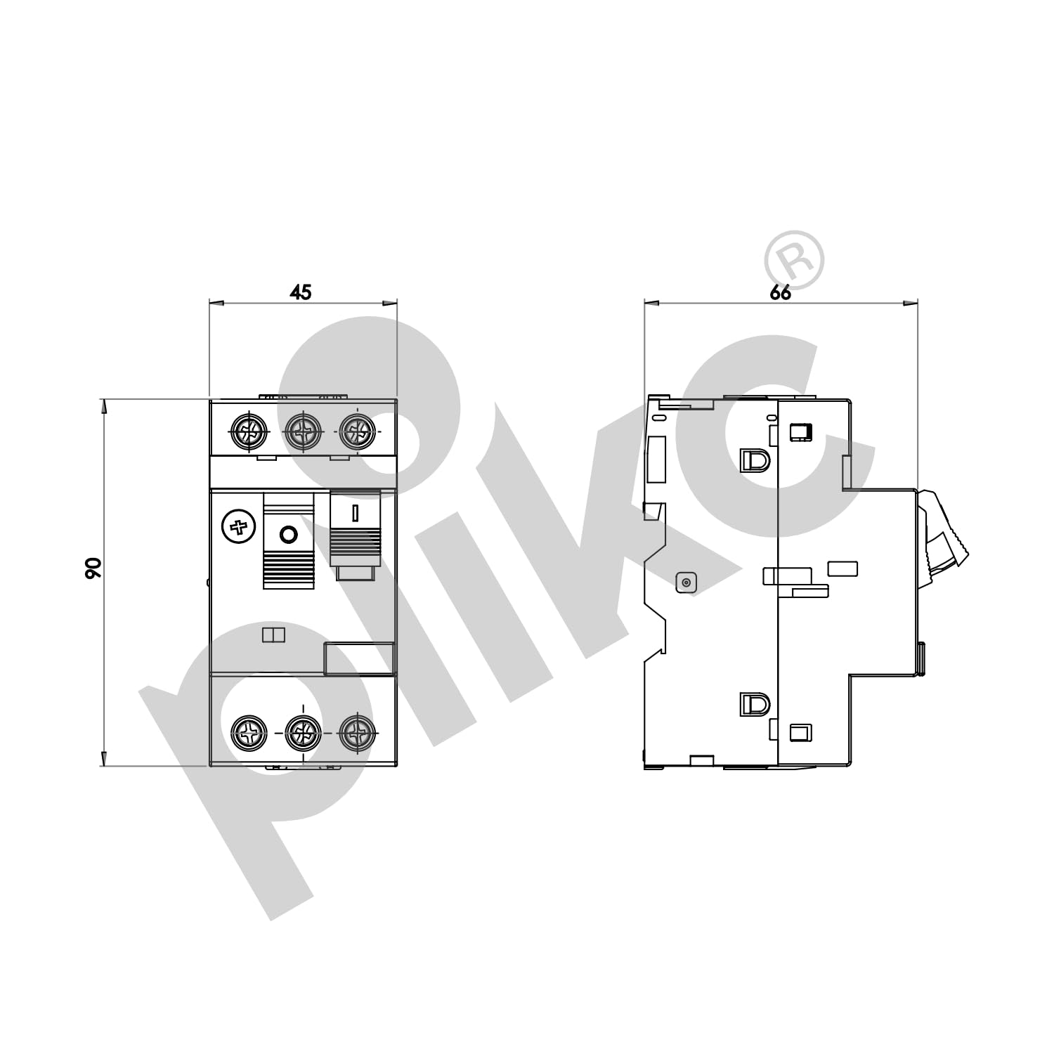 Plikc - Interruptor térmico de protección del motor - SALVAMOTOR - Serie SM (escala 4-6,3A)