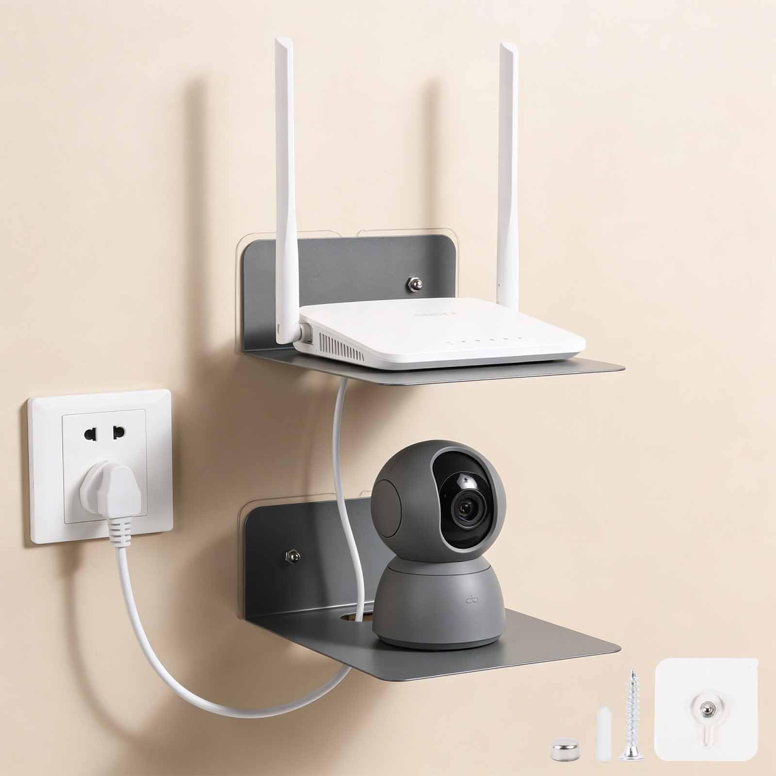 Apradas 2Pcs Small Floating Shelf 15.5 x 12cm, Drill/Adhesive Wall Shelf