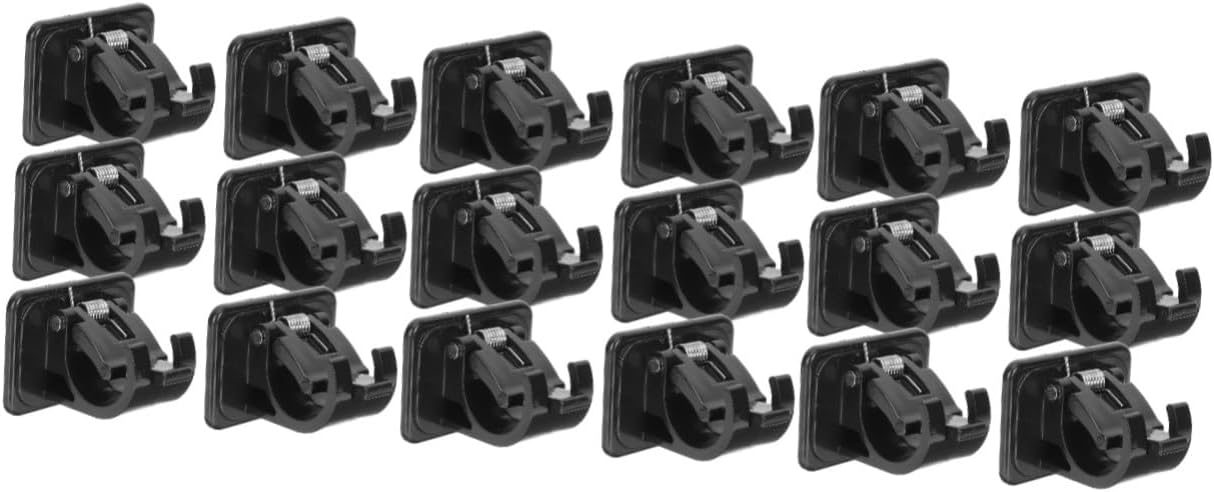 Cabilock 18pcs Adhesive Rod Holder No Drilling Sturdy Plastic Curtain Hangers for Windows Doors