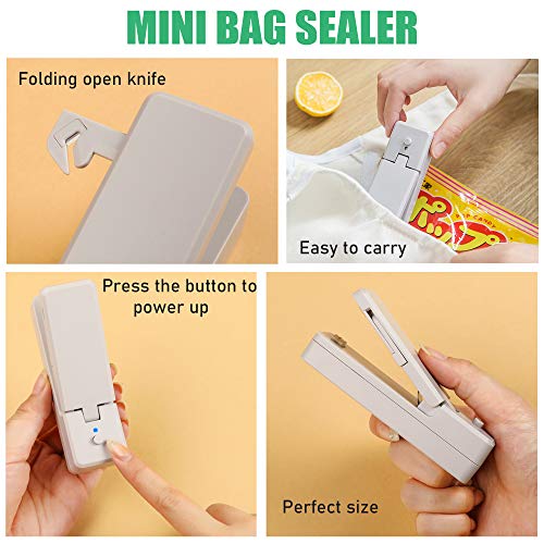 XUBX Mini Sigillatore, 2 in 1 Mini Bag Sealer e