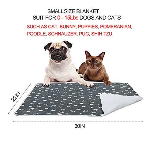 LUCKITTY Double Thickening Small Dog Blanket,Super Soft Warm Sherpa Fleece Plush Washable Cat Pet Throws for Couch, Car… - Image 3