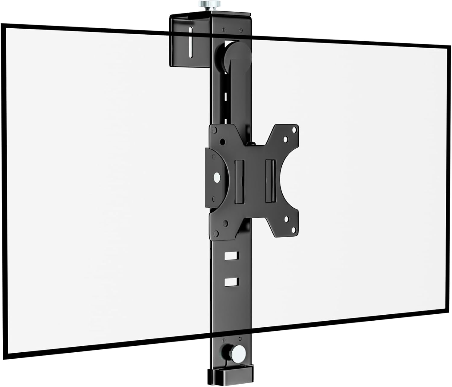 PUTORSEN 13 to 35 inch Cubicle Monitor Hanger,Height Adjustable Hanging Monitor Mount, Monitor Cubicle with VESA Mount 75×75 mm and 100×100 mm, Clamp Hook Top Holds Up to 26.4 lbs, Black