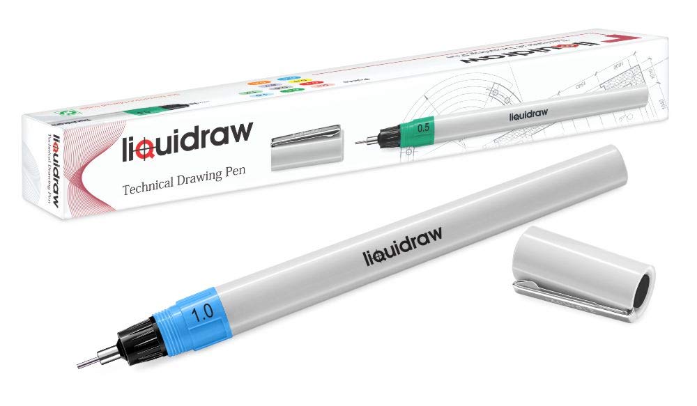 Liquidraw Technical Drawing Pens for Artists 1.0mm, Refillable