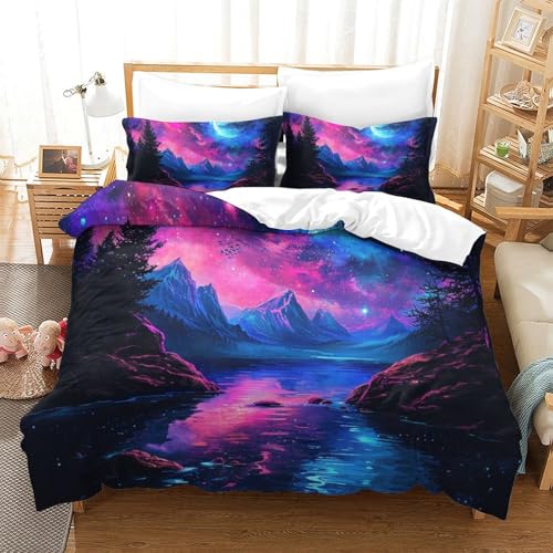 Housse de couette Planète Bleue 3D microfibre anti-transpiration grand lit