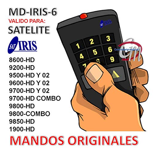 Mando Original para Iris 9800HD, 9800HD Combo. Compatible 9700HD, 9700HD Combo, 9200HD, 9600HD, 9500HD