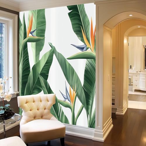 Papier peint panoramique 3D feuilles géométriques 300x210cm durable