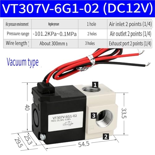 Électrovanne pneumatique VT307V haute fréquence commande vide 12V 24V