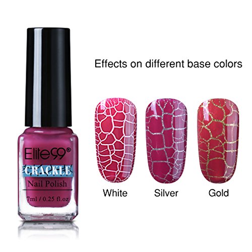 Elite99 Soak Off UV LED Cracked Nail Polish, Long Lasting Color Nail Lacquer Varnish 7ML DIY 7808
