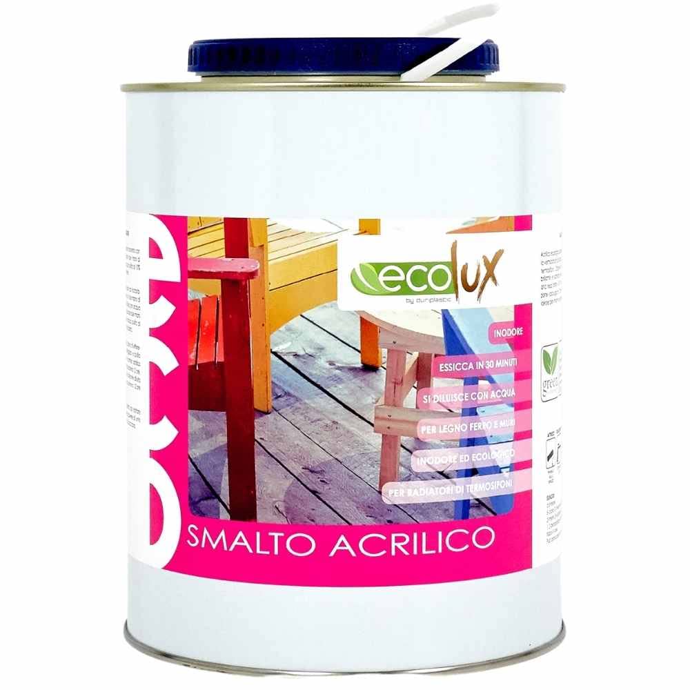 Ecolux Smalto Ecologico Acrilico ad Acqua (Litri 2,5 Satinato, Rosso Vivo)