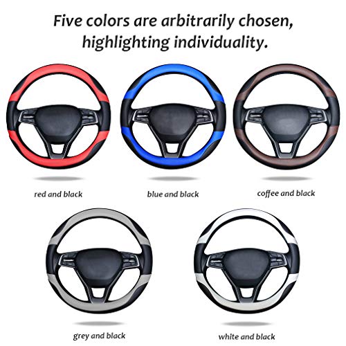 Coofig Car Steering Wheel Cover with Durable PU Leather, Universal 19 inch Fit for Car Truck SUV, Breathable Anti Slip Auto Steering Wheel Covers for Men and Women by coofig - Image 2