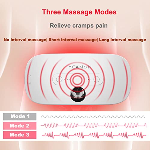 Image of Portable Cordless Heating Pad for Cramps, Electric Waist Belt Device, Fast with 3 Heat Levels and Massage Modes, Back or Belly Women Girl