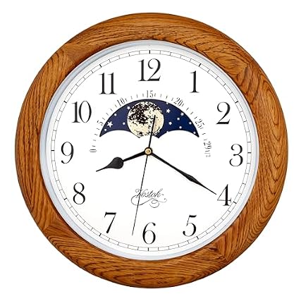 JUSTIME 14 inch Oak Moonphase Wall Clock featured photo