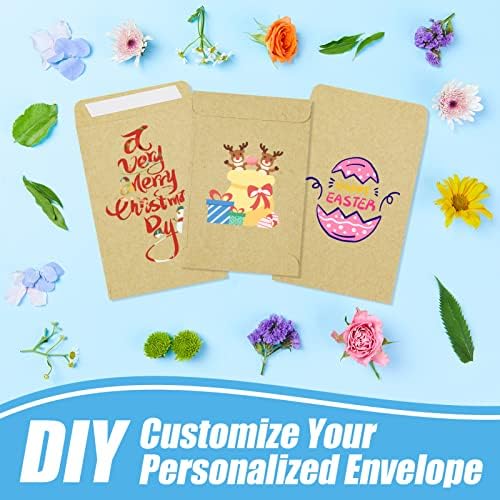 130 Pcs Small Brown Envelopes for Seeds, Self-Adhesive Seed Envelopes for Storing Small Items (9 x 6 cm / 3.54 x 2.36 inch)