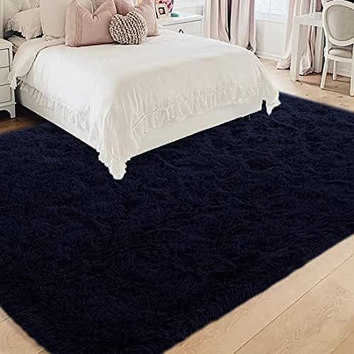 FZCBY Area Rug Fluffy Carpet Anti-Slip Living Room Floor Mat Shaggy Rugs Soft Bedroom Rug Home Decor Kids Room Floor Mat Nursery Rug, Navy, 3 x 5 ft 5 51MU u+m5LL. AC