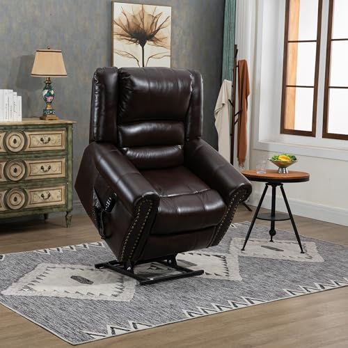 Merax Leather Recliner Chairs, Dual Motor Power Lift...