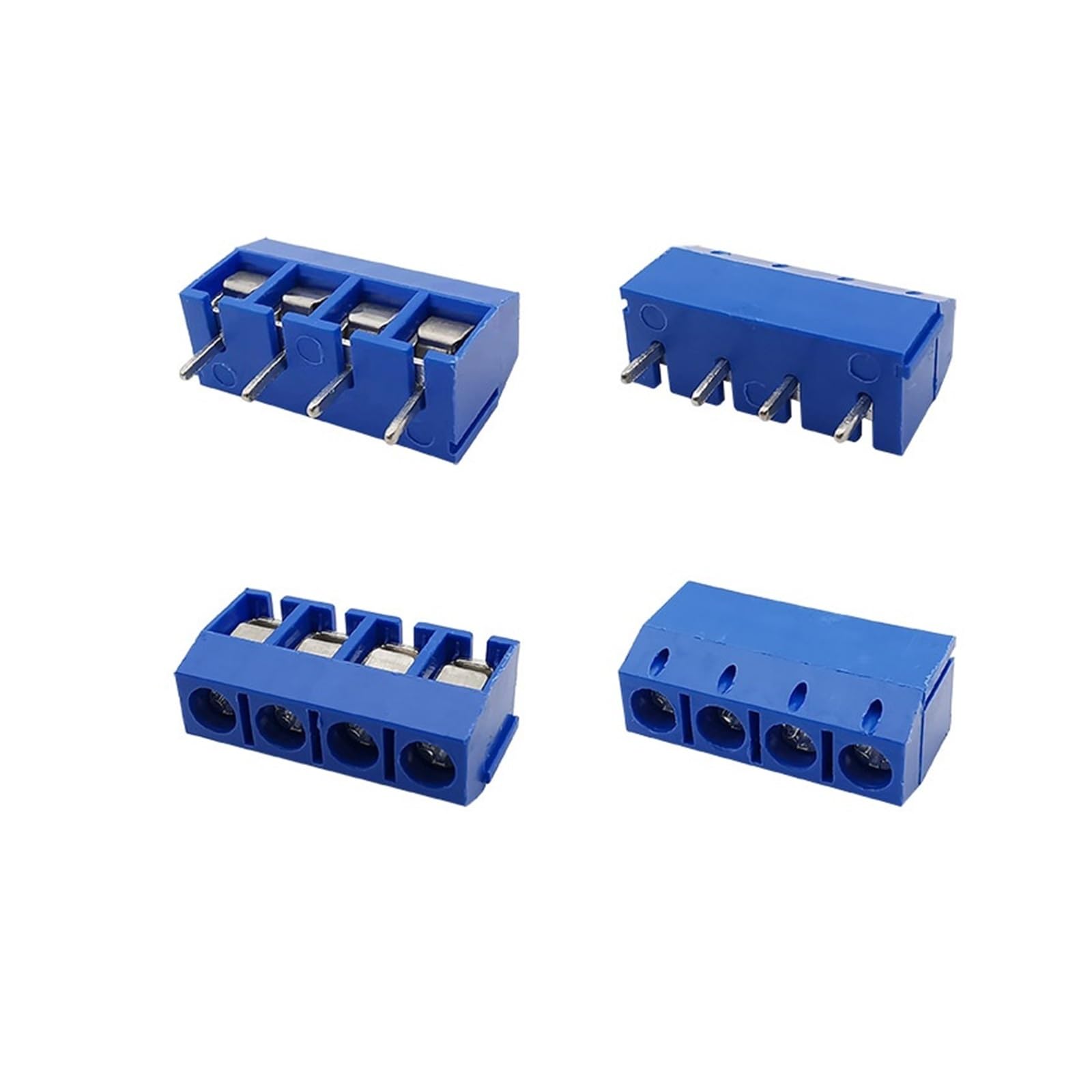 Złącze Pitch, 10/50 szt. Niebieski KF301 5,0 mm Pitch 2/3/4 Pin PCB Złącze zaciskowe śrubowe Proste Pin Łączone Złącza zaciskowe śrubowe(4pin,50Pcs)