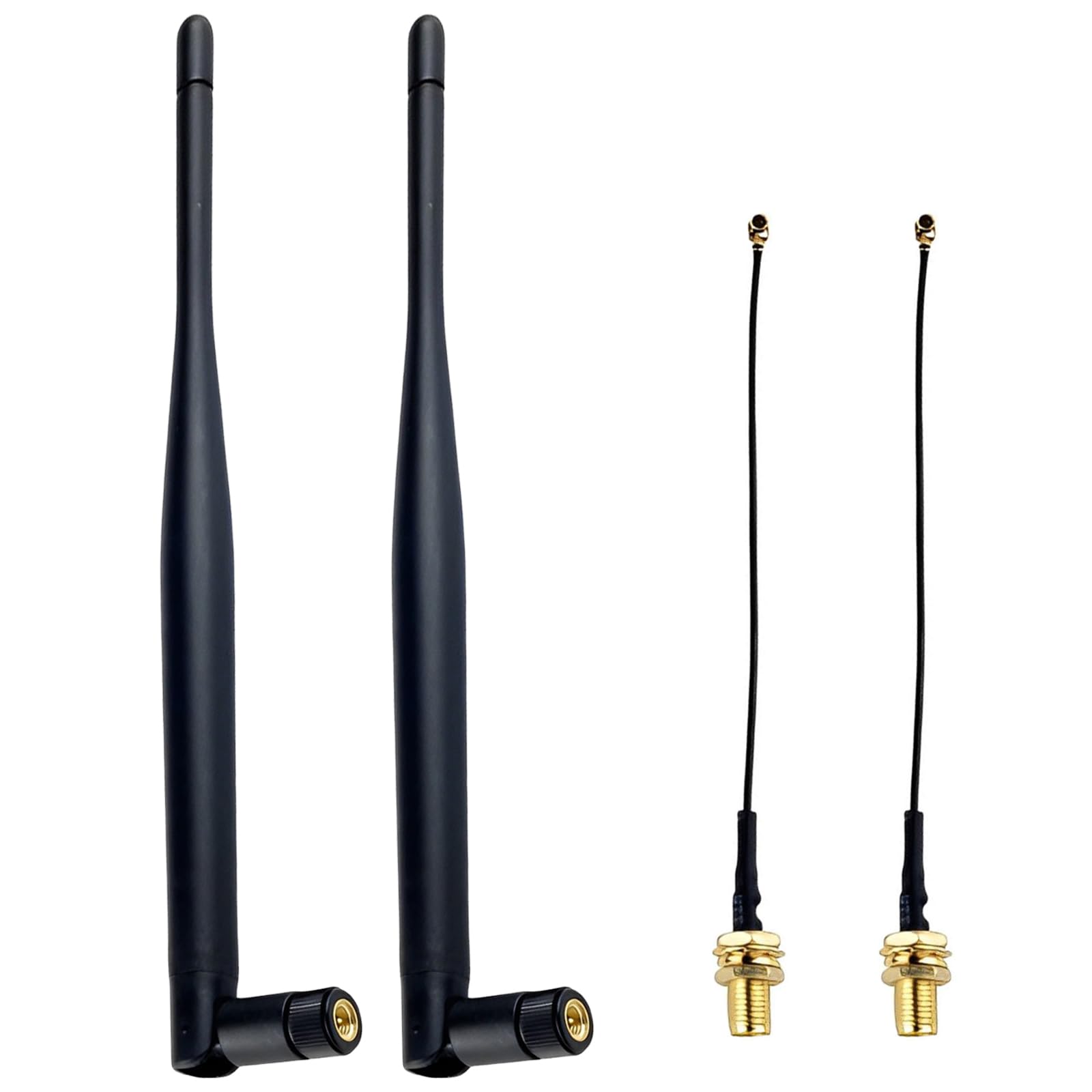 Geekstory 2 Sets 915MHz LoRa Antenna 5DBi SMA Male Omni-Directional Antenna+ 10cm IPEX to SMA Female Extension Cable for Meshtastic LoRA ESP32 LoRa OLED Board