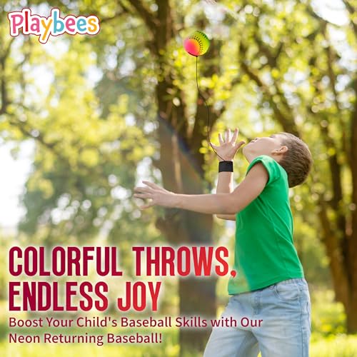 image for Playbees Wrist Baseballs Neon Reactive - 6 Pack - Practice Sports Ball