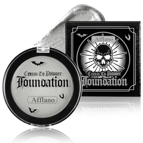 Afflano Peinture Visage Argentée Gris Maquillage Halloween, Argentée Peinture Corps Halloween Makeup, Silver Face Paint Argent Visage Corporelle Pour...