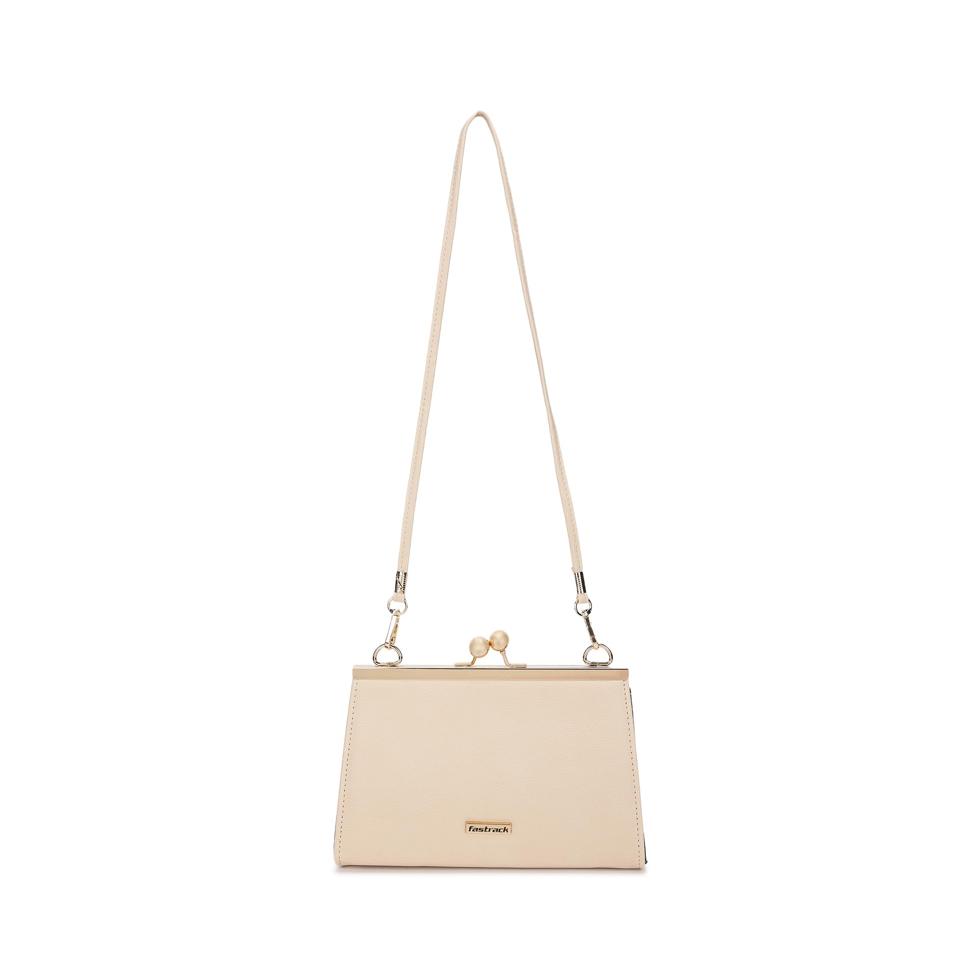 KissClasp Clutch | Metal Gold Accents Clutch | Faux-leather Handbags | Bags for Women | Bags for Girls | Trendy Women Handbags | Ladies Purse Handbag-image-3