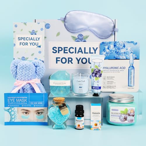 Panier cadeau de spa pour femme aux soins de myrtille nourrissants et relaxants