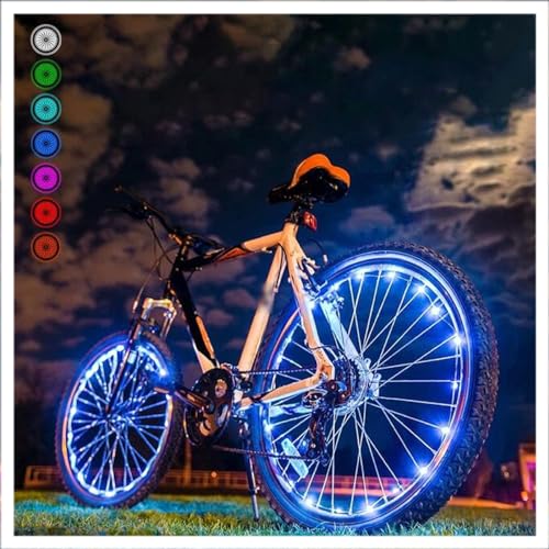 1点セット LEDバイクホイールライト あらゆる角度からも 明るく見え、究極の安全性とスタイリッシュさを実現しています 自転車LEDテープ RGB 電池式 高輝度 調光調色 防水防振 カット可能 バイク 電動自転車 ホイール キックボード フレーム リフレ