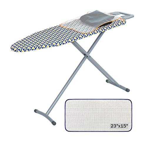 Ironing Board Cover and Pad Standard Size 15\" x 54\",Elastic Edges and 4 Adjustable Fasteners Make 3 Layer Padded Ironing Board Cover Surface Smoother,1 Large Protective Scorch Mesh Cloth - Thumbnail 4