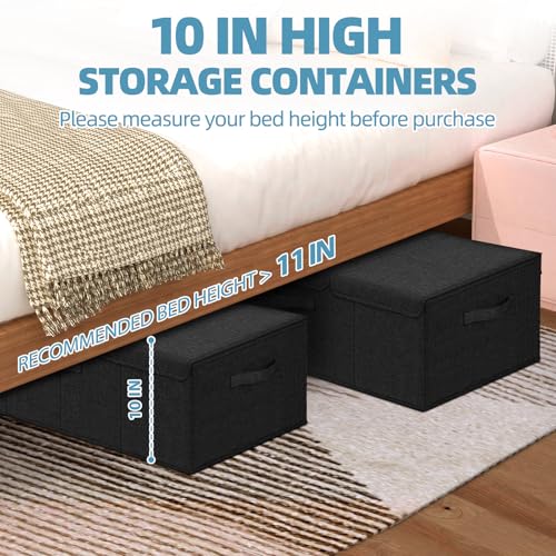 Deep-Under-Bed-Storage-Container-10-Tall-Height-Underbed-Box-Bin-with-Lids-31-Long-Large-Basket-for-Under-Bed-Bedroom-Dorms-Clothes-Bed-sheets-Blankets-2-Pack-Black