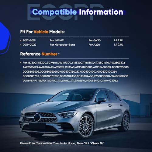 Image of ECCPP AC Compressor 2019-2022 for Mercedes-Benz CLA250 GLB250 Series 2.0L | 2017-2019 for INFINITI QX30 2.0L Fast Cooling Air Conditioning Compressor