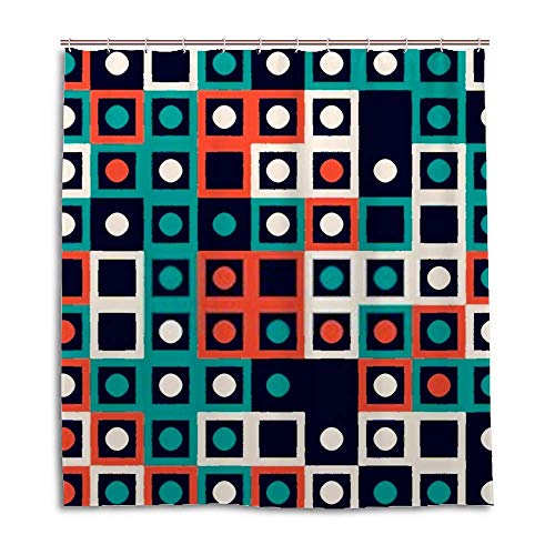 Rideau de douche 182,9 x 183 cm lavable en machine polyester géométrique - 2