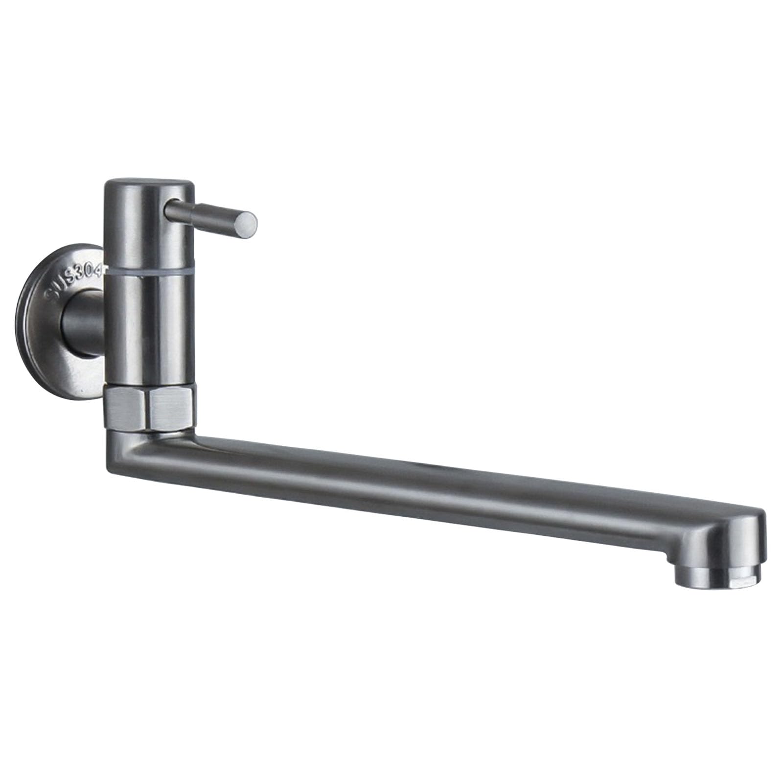 Mitigeur de cuisine mural en acier inoxydable chrome avec bec orientable 30cm