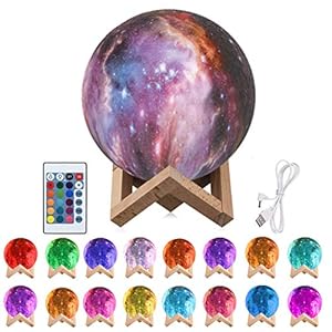 Lampada Luna 3D Stampata, Moon Luna Notturna 15CM Moon Night Light Colorato Moon Lamp Ricarica USB LED Luce Toccare il Controllo Decoro per Stanza Letto Mood Light per Camera di Upstartech