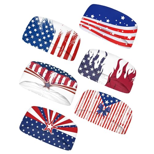 Image of Forchrinse Sunflower with Text Print 6Pieces Sport Sweatband Headband for Soft Elasitc Headband Hair Bands Unisex Outdoor Sport Headbands