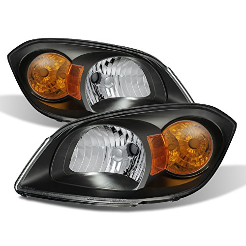 ACANII - For 2005-2010 Cobalt 2007-10 Pontiac G5 05-2006 Pursuit [Black] Headlights HeadLamps Driver + Passenger Side