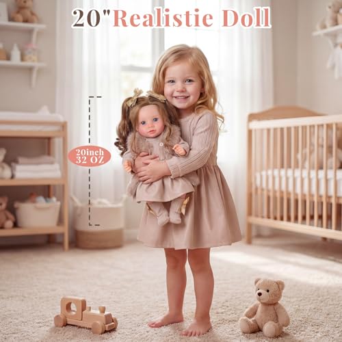 Muñeca Reborn BABESIDE 20 Pulgadas Realista Para Niñas miniatura 5