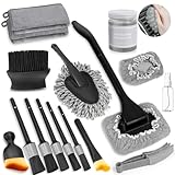 Viewmax Windshield Cleaner Tool, 18Pcs Car Interior Detailing Brush Set, Inside Windshield Cleaning Kit with 2 Microfiber Pads, Duster Brush, Cleaning Gel, Car Detailing Supplies for Women & Men