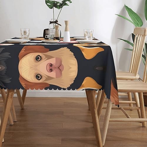 Nappe rectangulaire 137 x 183 cm décorative lavable motif de chiens