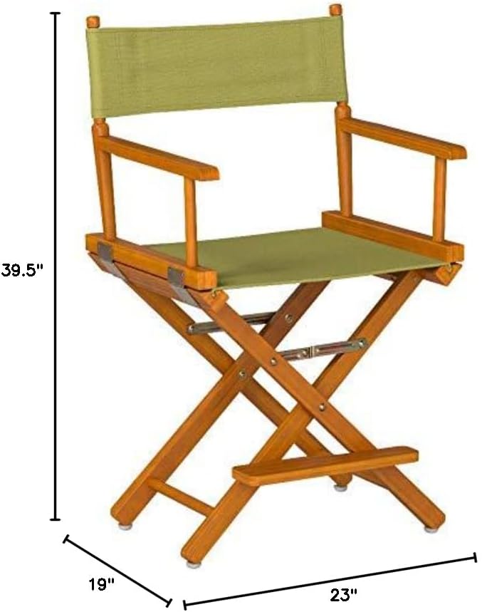 Miniatura 7 de Casual Home - Silla de director de 24 pulgadas, marco de roble miel, con lienzo color verde olivo, altura de mostrador