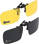 TERAISE Polarized Clip on Sunglasses Over Prescription Glasses Anti-Glare UV400 for Men Women Driving Travelling Outdoor