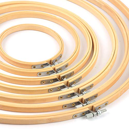 Healifty 6 Pcs Aros de Bordado de Madeira Ponto Cruz AnÃ©is de Argola Bordado CÃ­rculo Definido para