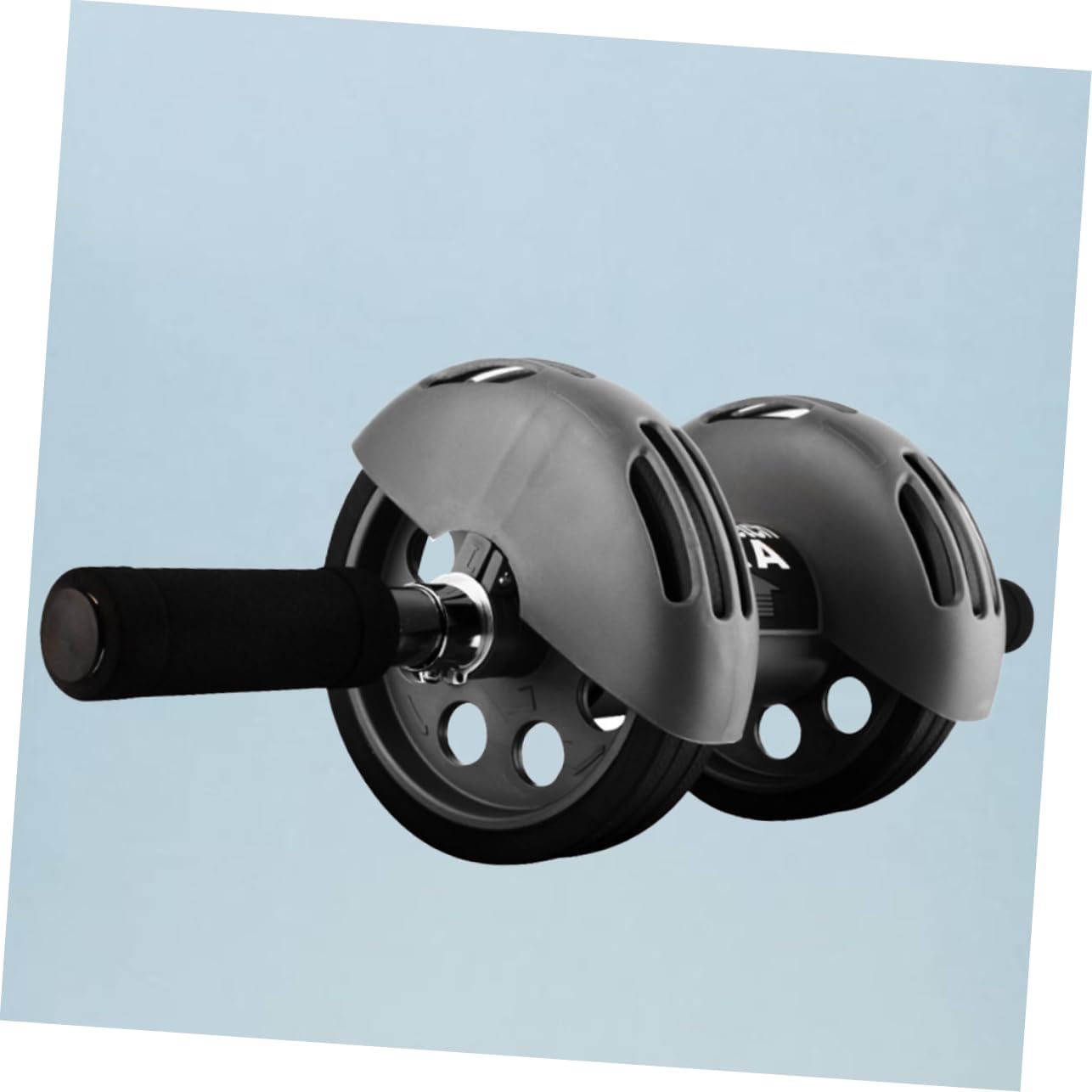 Kisangel Wheel Abdominal Roller with Auto Rebound Handle and Non Slip Grip for Core Workout Includes Blue Kneeling Pad for Home Gym Fitness Training