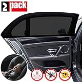【De Confianza Parasol de Coche】 Hecho de malla de nailon de alta calidad, transpirable y estirable. La persiana de doble capa para ventana de bebé para sombrilla de coche para bebé de ventana de coche puede proteger eficazmente a sus hijos y a la mascota en el coche de los dañinos rayos UV y el resplandor solar, reduce el calor y evita que sus hijos se quemen o se sobrecalienten.