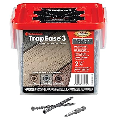 FastenMaster FMTR3-212-350TSSR 2-1/2" Trapease 3 Composite Screws - Trex Spiced Rum / Evergrain Classic Weathered Wood - 350ct