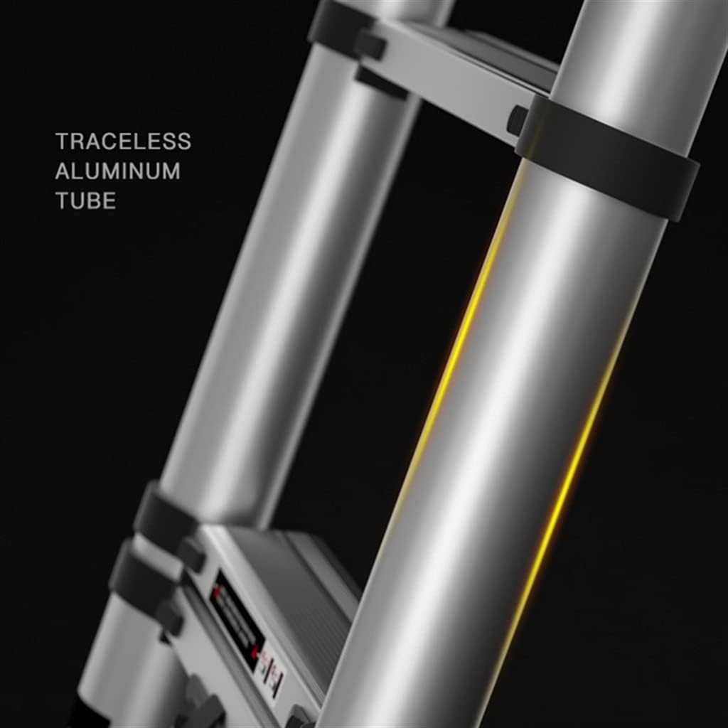 Telescoping Ladders with Hook Telescoping Ladder Convenient and Easy to Carry, 19 FT One Button Retraction Aluminum Telescopic Extension Extendable Ladder Telescoping Extension Ladder (Size