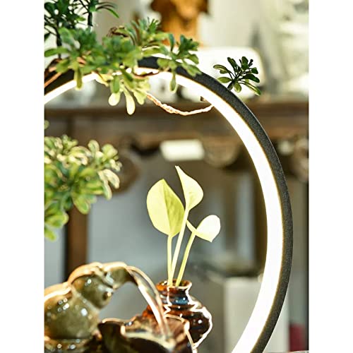 Fuente de cerámica zen con base de metal y diseño elegante 5